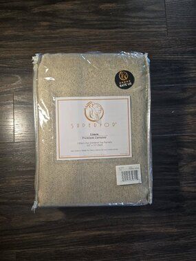 SUPERIOR Pair of Linen Blackout Curtains w/ Gromet Top Panels NEW IN PACKAGING